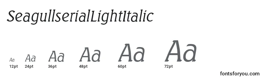 Размеры шрифта SeagullserialLightItalic