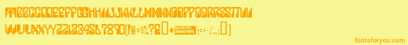 Ladystar Font – Orange Fonts on Yellow Background