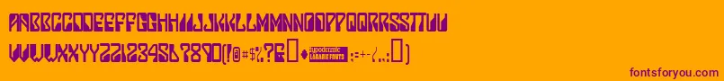 Шрифт Ladystar – фиолетовые шрифты на оранжевом фоне