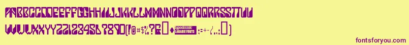 Ladystar Font – Purple Fonts on Yellow Background