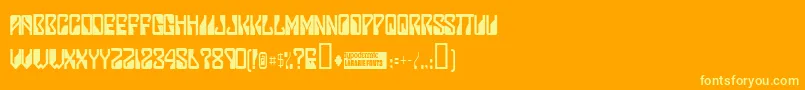 Ladystar Font – Yellow Fonts on Orange Background