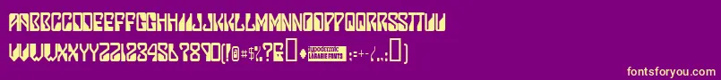 Ladystar Font – Yellow Fonts on Purple Background