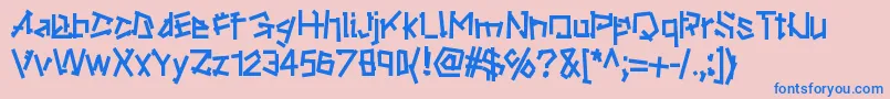 フォントRipstone – ピンクの背景に青い文字