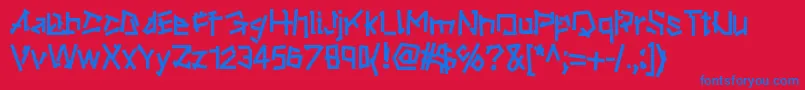 Ripstone Font – Blue Fonts on Red Background
