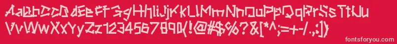 Ripstone-Schriftart – Rosa Schriften auf rotem Hintergrund