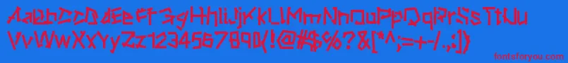 Ripstone Font – Red Fonts on Blue Background