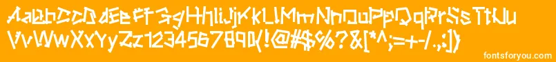 フォントRipstone – オレンジの背景に白い文字