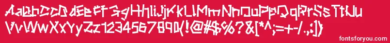 フォントRipstone – 赤い背景に白い文字