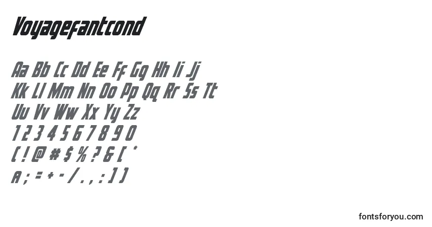 A fonte Voyagefantcond – alfabeto, números, caracteres especiais