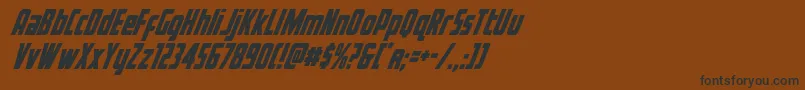 フォントVoyagefantcond – 黒い文字が茶色の背景にあります