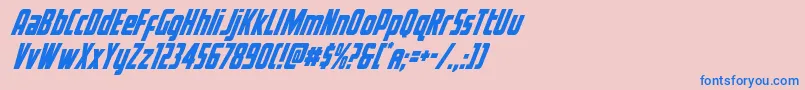 Voyagefantcond Font – Blue Fonts on Pink Background