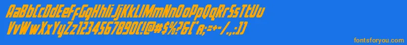 Voyagefantcond Font – Orange Fonts on Blue Background