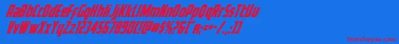 Voyagefantcond Font – Red Fonts on Blue Background