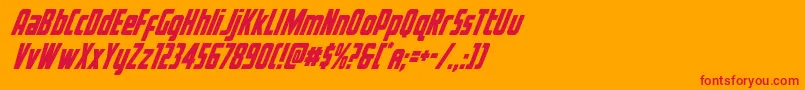 Voyagefantcond Font – Red Fonts on Orange Background