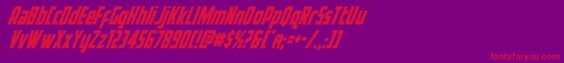 Voyagefantcond Font – Red Fonts on Purple Background