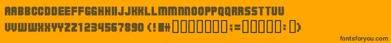 Balls On The Rampage-Schriftart – Schwarze Schriften auf orangefarbenem Hintergrund