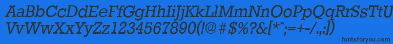 StaffordserialItalic Font – Black Fonts on Blue Background