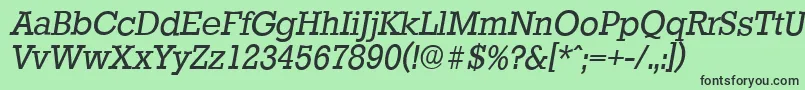 StaffordserialItalic-fontti – mustat fontit vihreällä taustalla
