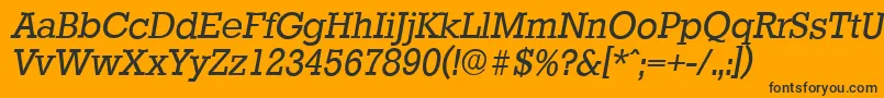 StaffordserialItalic-Schriftart – Schwarze Schriften auf orangefarbenem Hintergrund