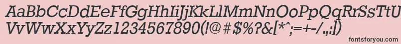 StaffordserialItalic-Schriftart – Schwarze Schriften auf rosa Hintergrund