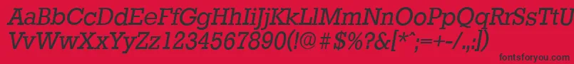 StaffordserialItalic Font – Black Fonts on Red Background