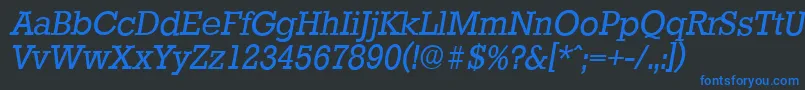 Шрифт StaffordserialItalic – синие шрифты на чёрном фоне