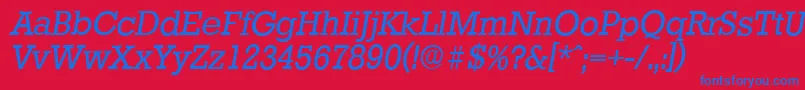 Шрифт StaffordserialItalic – синие шрифты на красном фоне