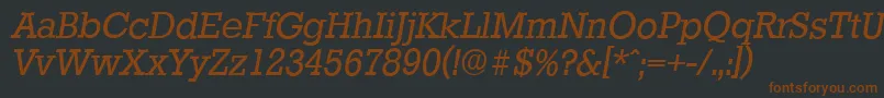 StaffordserialItalic Font – Brown Fonts on Black Background