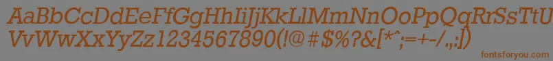 StaffordserialItalic-fontti – ruskeat fontit harmaalla taustalla