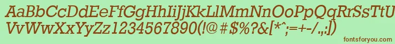 StaffordserialItalic-fontti – ruskeat fontit vihreällä taustalla
