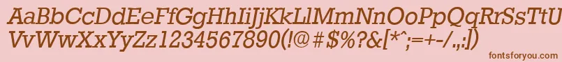 StaffordserialItalic-fontti – ruskeat fontit vaaleanpunaisella taustalla