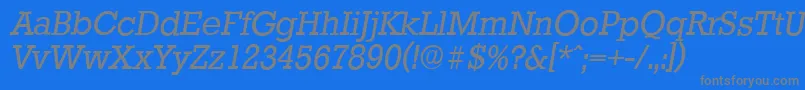 フォントStaffordserialItalic – 青い背景に灰色の文字