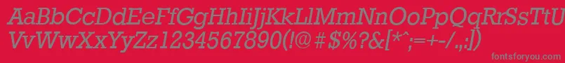 StaffordserialItalic-fontti – harmaat kirjasimet punaisella taustalla