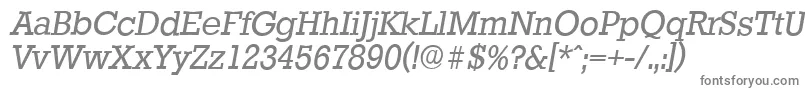 StaffordserialItalic-Schriftart – Graue Schriften auf weißem Hintergrund