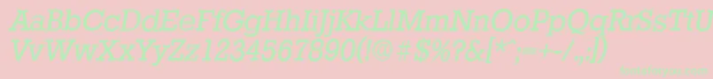 StaffordserialItalic Font – Green Fonts on Pink Background