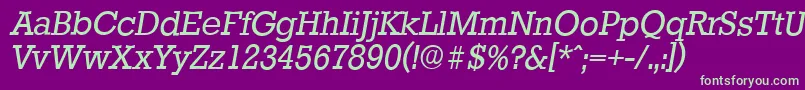 StaffordserialItalic Font – Green Fonts on Purple Background