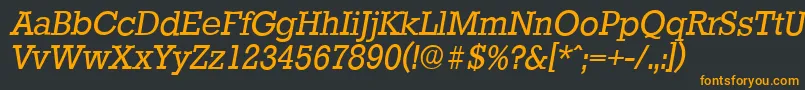 StaffordserialItalic Font – Orange Fonts on Black Background