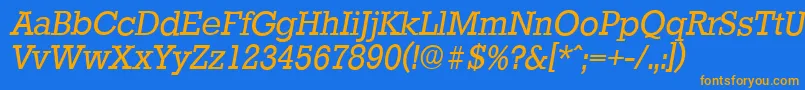 StaffordserialItalic Font – Orange Fonts on Blue Background