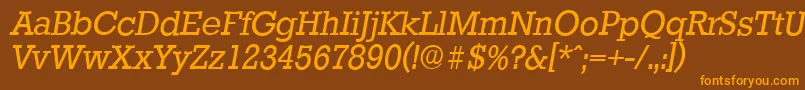 StaffordserialItalic-fontti – oranssit fontit ruskealla taustalla