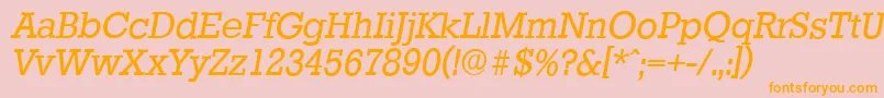 StaffordserialItalic-fontti – oranssit fontit vaaleanpunaisella taustalla