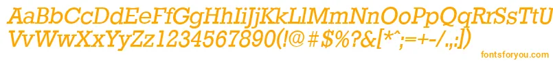 StaffordserialItalic-Schriftart – Orangefarbene Schriften auf weißem Hintergrund