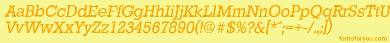 フォントStaffordserialItalic – オレンジの文字が黄色の背景にあります。