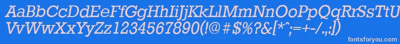 StaffordserialItalic Font – Pink Fonts on Blue Background
