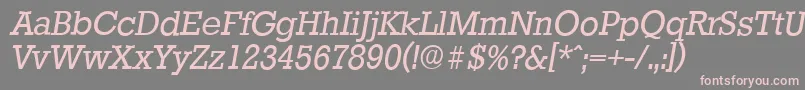 Шрифт StaffordserialItalic – розовые шрифты на сером фоне