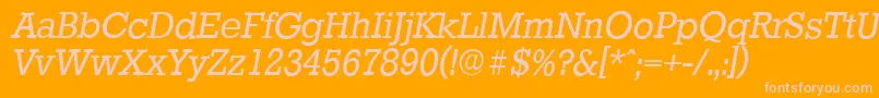 StaffordserialItalic-Schriftart – Rosa Schriften auf orangefarbenem Hintergrund
