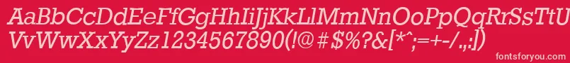 StaffordserialItalic-fontti – vaaleanpunaiset fontit punaisella taustalla