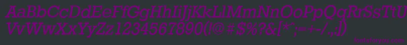 StaffordserialItalic-fontti – violetit fontit mustalla taustalla