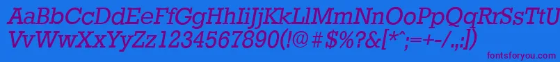 StaffordserialItalic Font – Purple Fonts on Blue Background