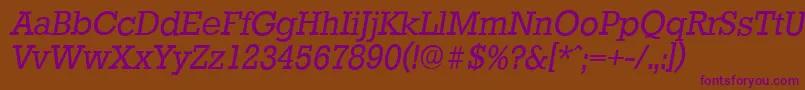 StaffordserialItalic Font – Purple Fonts on Brown Background