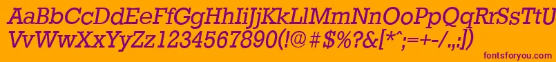 StaffordserialItalic Font – Purple Fonts on Orange Background